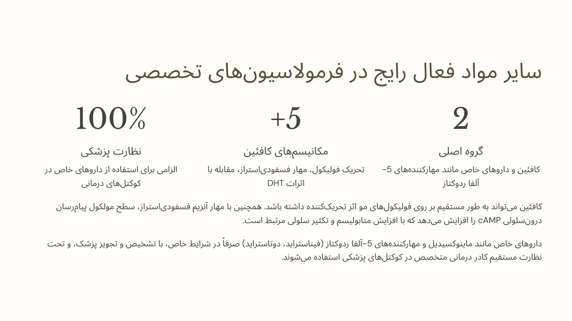 سایر مواد فعال رایج در فرمولاسیونهای تخصصی